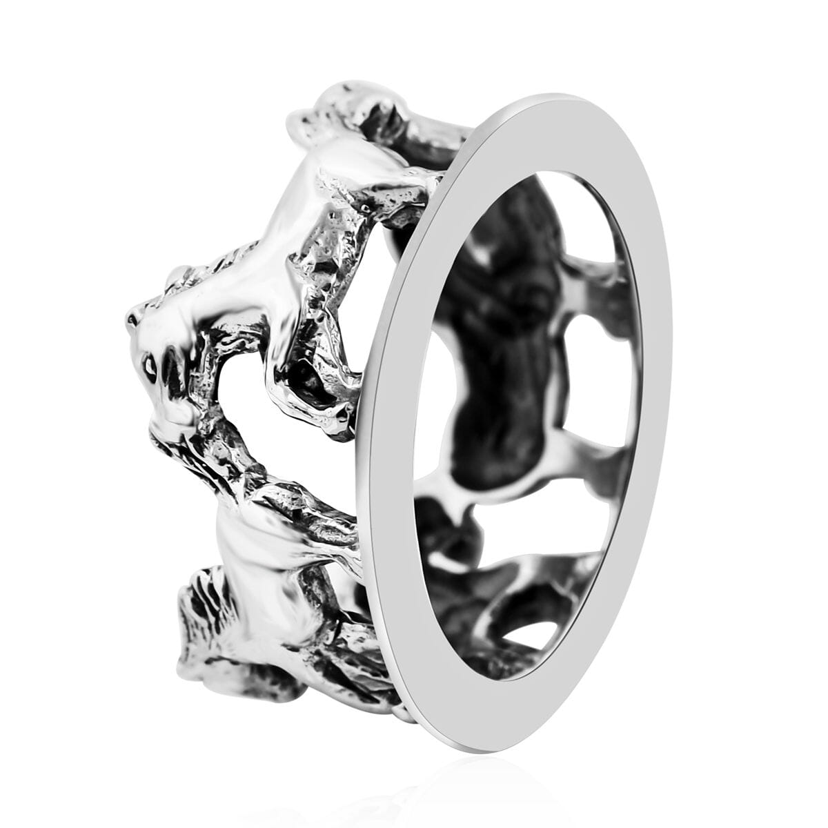 Bali Legacy Sterling Silver Horse Ring 6.07 Grams image number 3