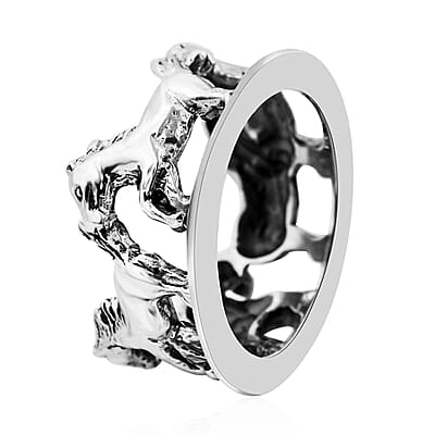 Bali Legacy Sterling Silver Horse Ring (Size 10.0) 6.07 Grams