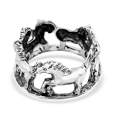 Bali Legacy Sterling Silver Horse Ring (Size 10.0) 6.07 Grams