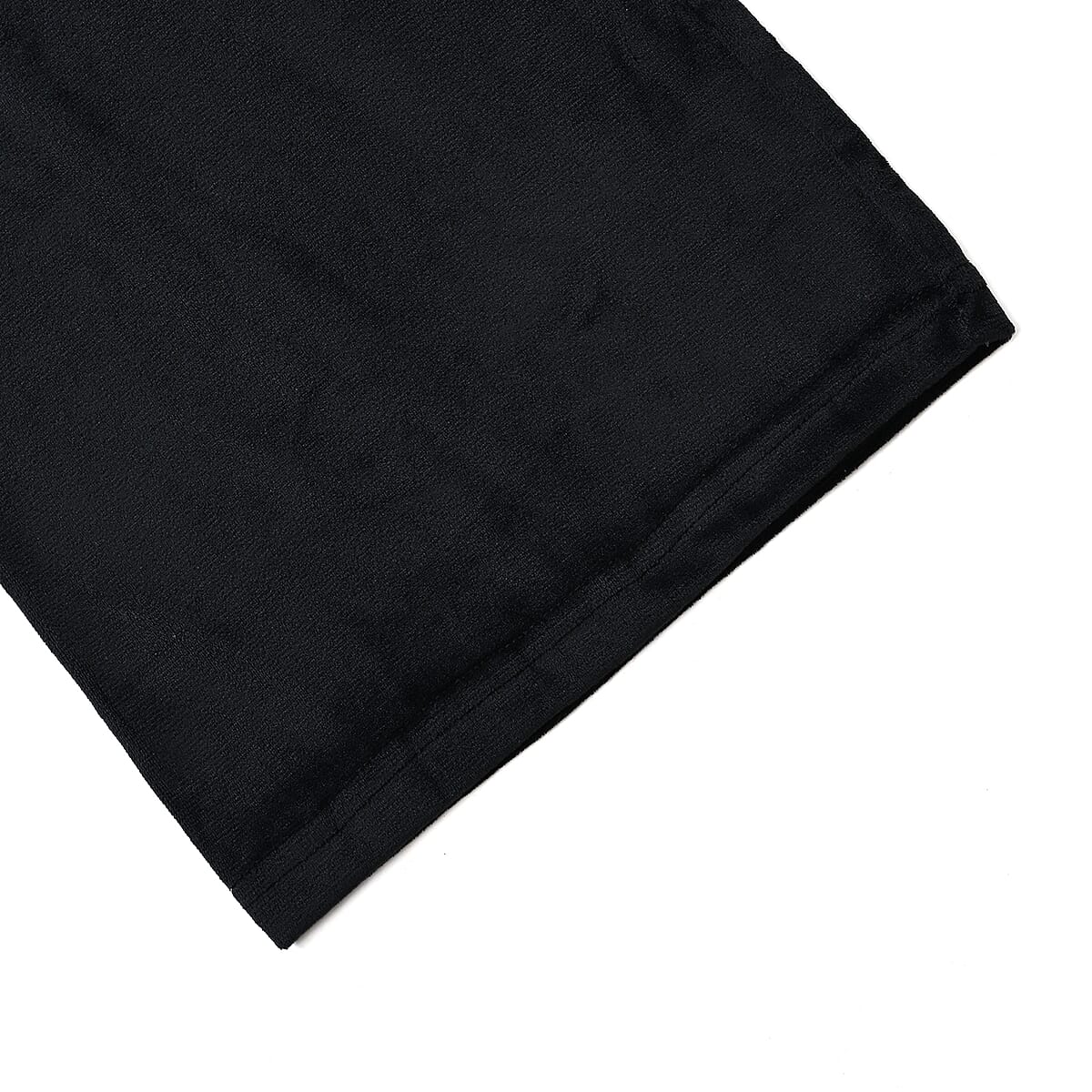 Set of 2 Black and Gray Velvet Elastic Waist Lounge Pant - One Size Fits up to S-L image number 3