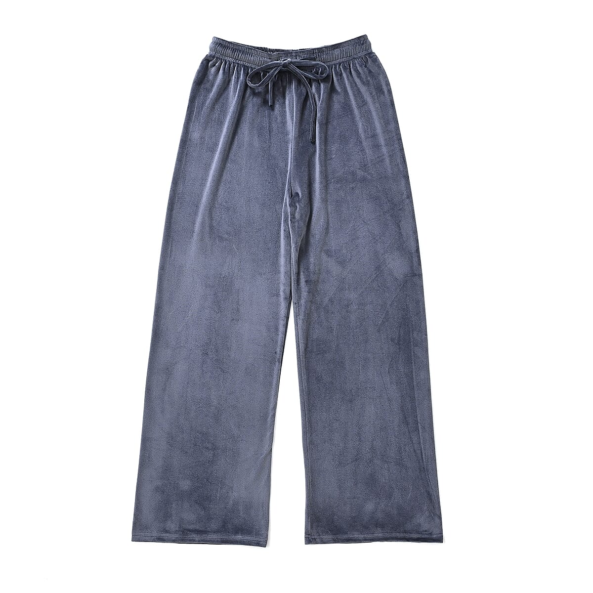 Set of 2 Black and Gray Velvet Elastic Waist Lounge Pant - One Size Fits up to S-L image number 5