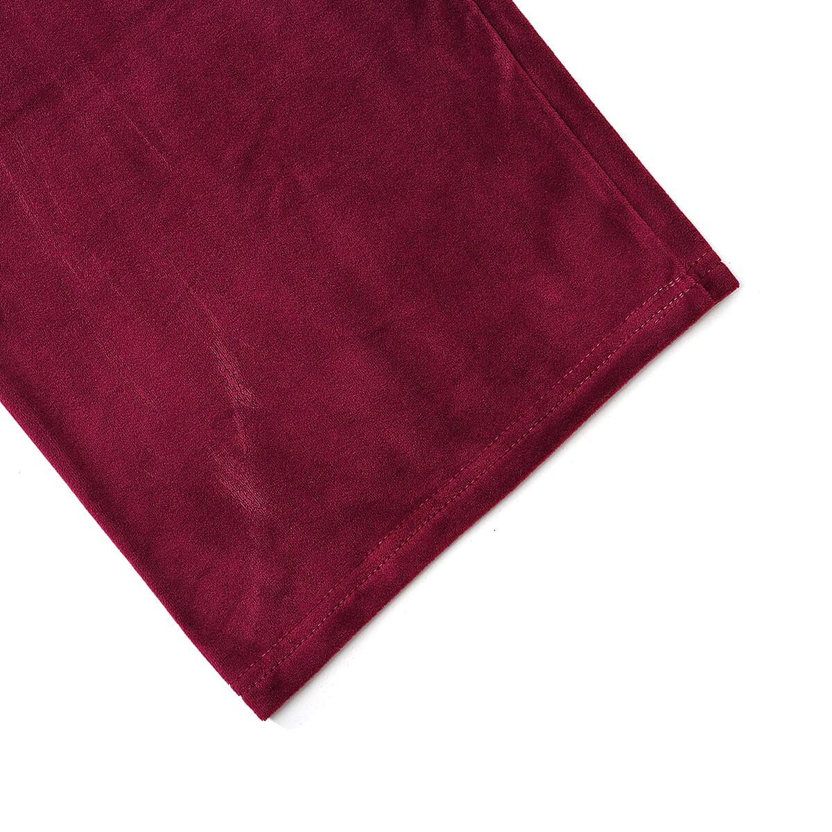 Set of 2 Black and Burgundy Velvet Elastic Waist Lounge Pant - One Size Fits up to S-L image number 7