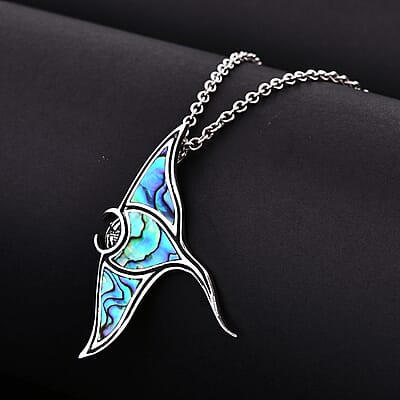 Bali Legacy Abalone Shell Manta Ray Pendant in Sterling Silver