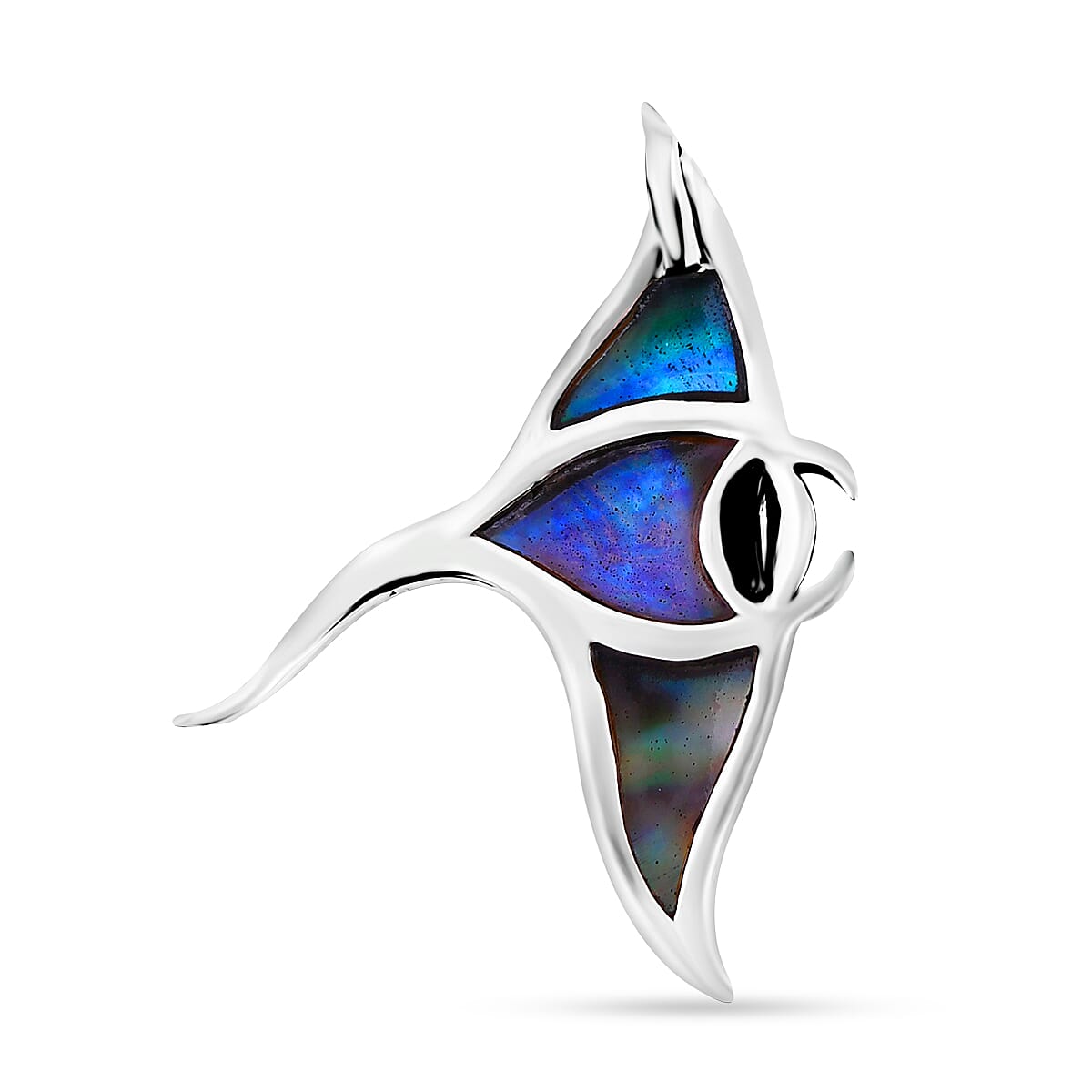 Bali Legacy Abalone Shell Manta Ray Pendant in Sterling Silver image number 4