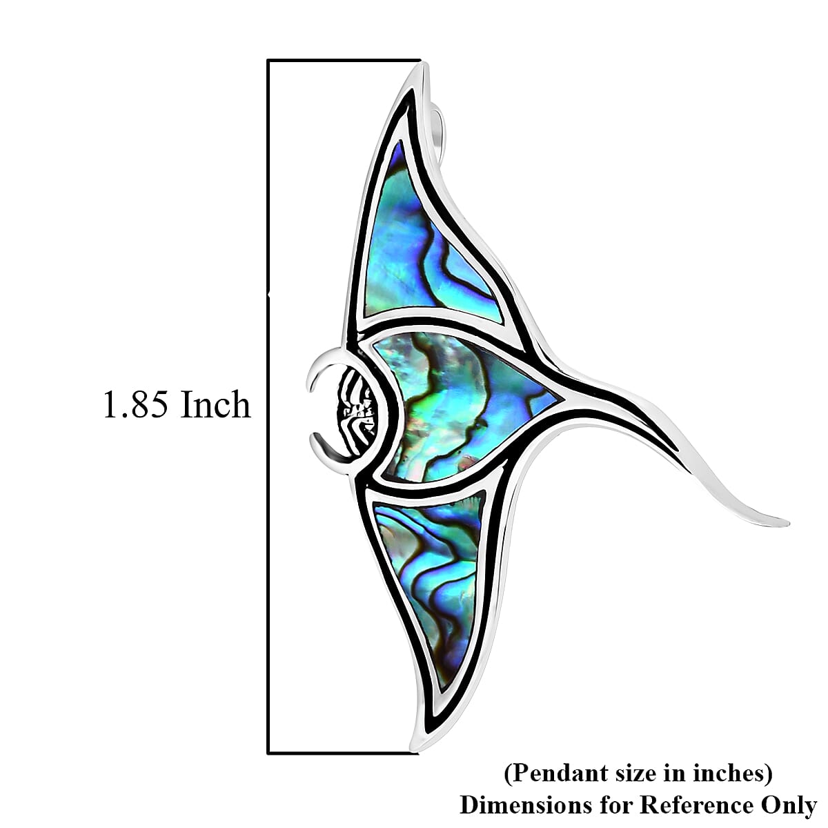 Bali Legacy Abalone Shell Manta Ray Pendant in Sterling Silver image number 5