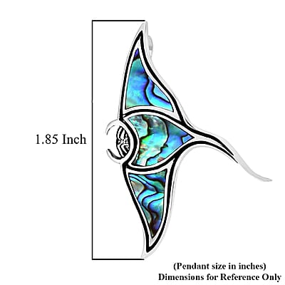 Bali Legacy Abalone Shell Manta Ray Pendant in Sterling Silver