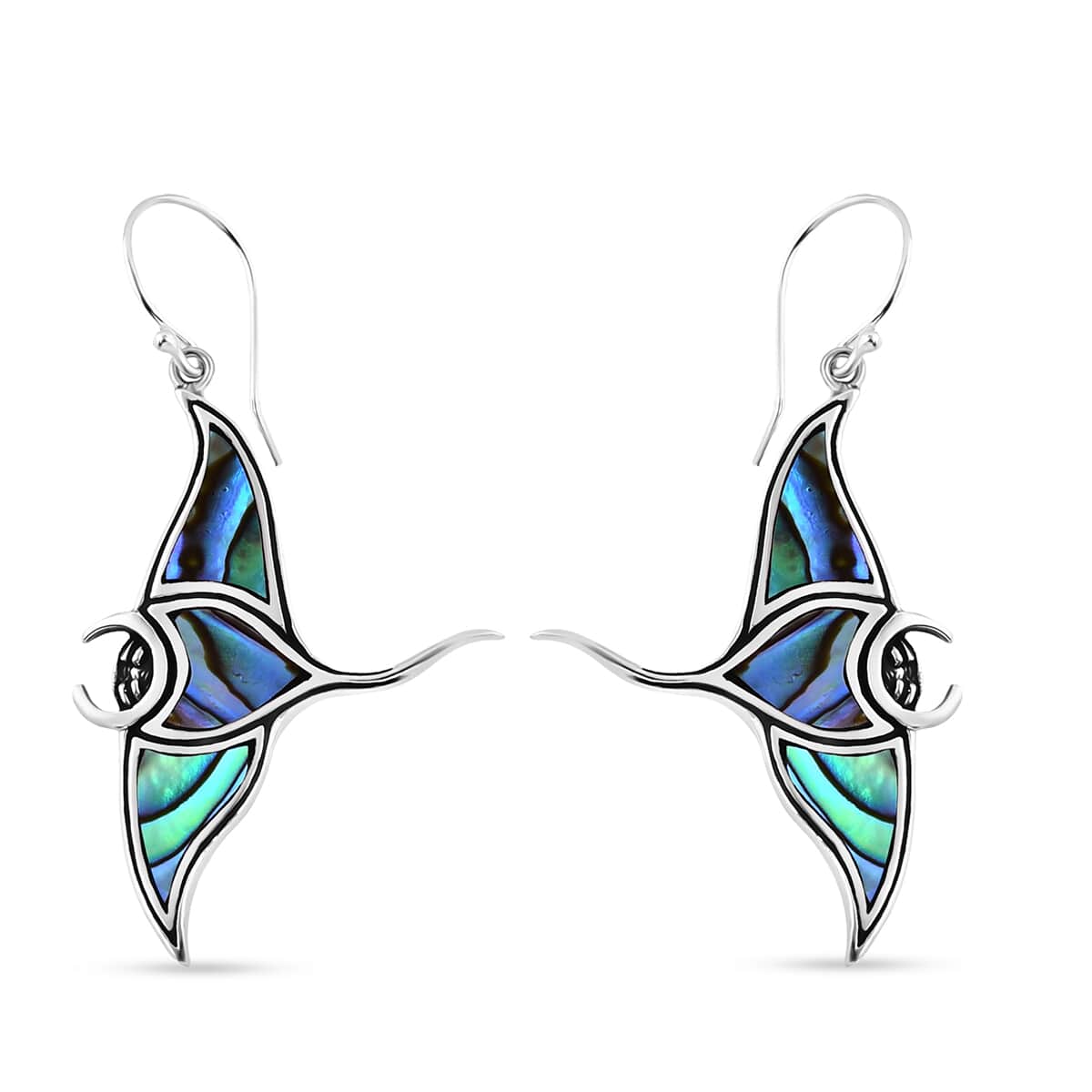 Bali Legacy Abalone Shell Manta Ray Earrings in Sterling Silver image number 0