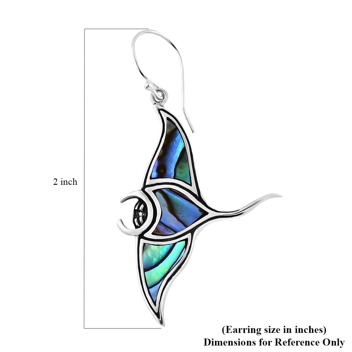 Bali Legacy Abalone Shell Manta Ray Earrings in Sterling Silver image number 4