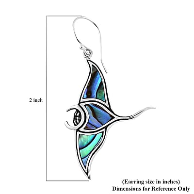 Bali Legacy Abalone Shell Manta Ray Earrings in Sterling Silver