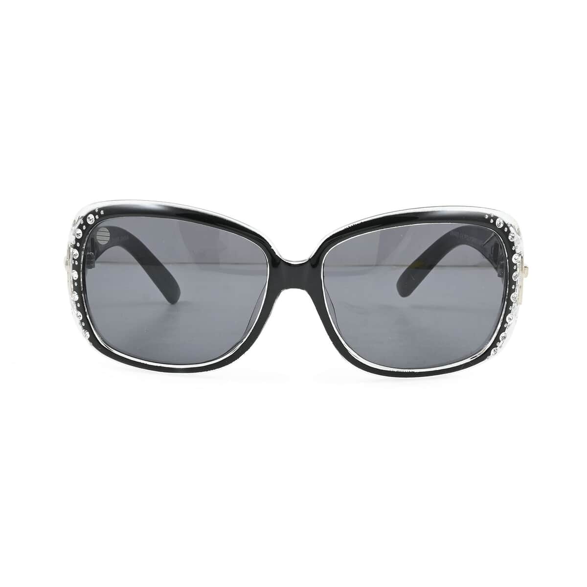 SolarX UV400 Polarized PC Women's Fashion Sunglasses with Rhinestones -Clear image number 0