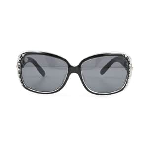 SolarX UV400 Polarized PC Women's Fashion Sunglasses with Rhinestones -Clear