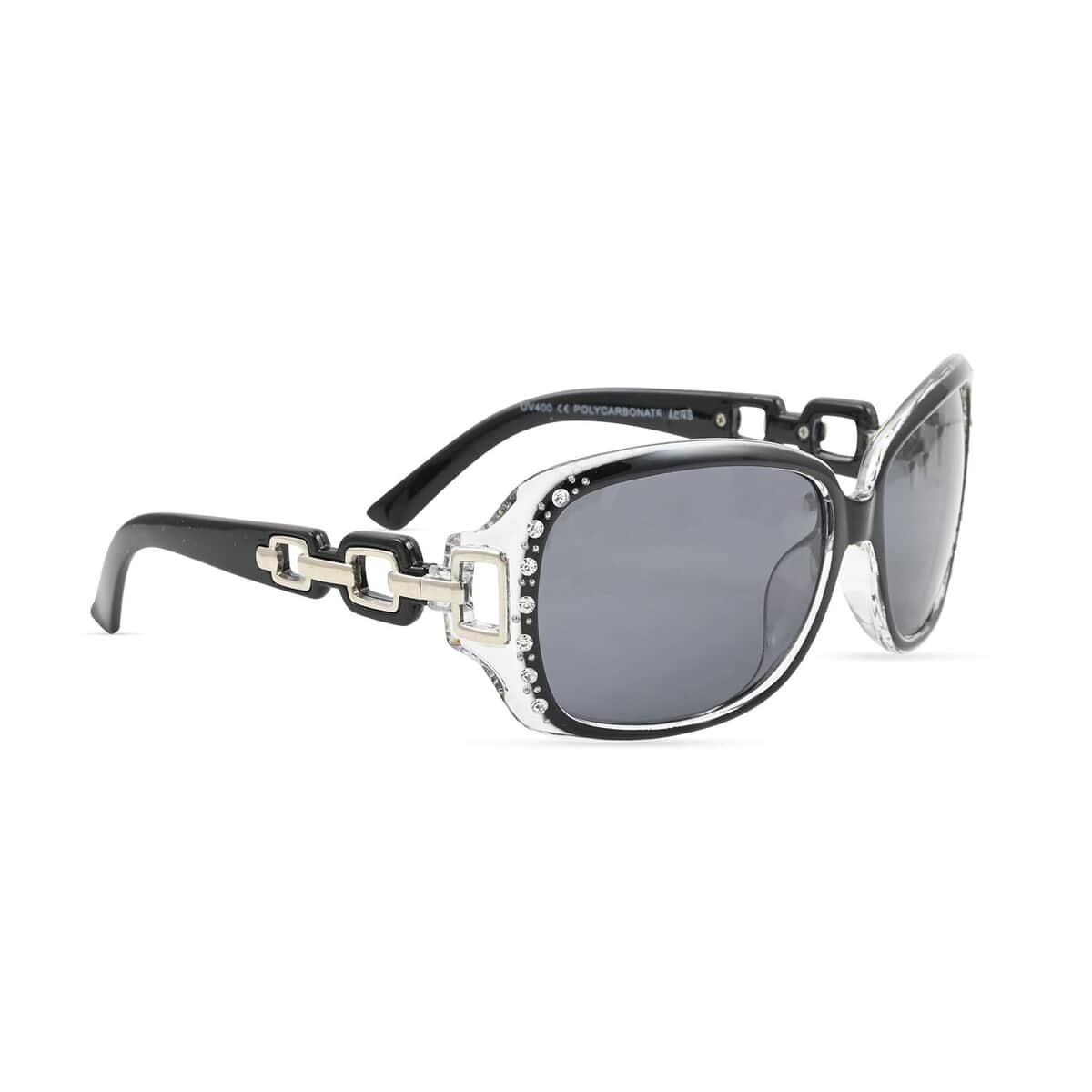 SolarX UV400 Polarized PC Women's Fashion Sunglasses with Rhinestones -Clear image number 1