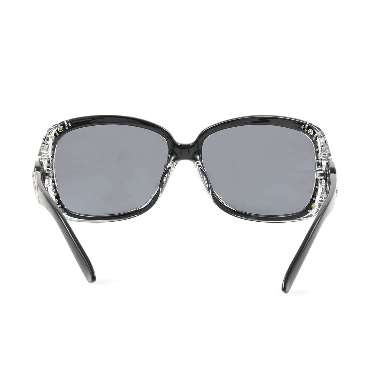 SolarX UV400 Polarized PC Women's Fashion Sunglasses with Rhinestones -Clear image number 4
