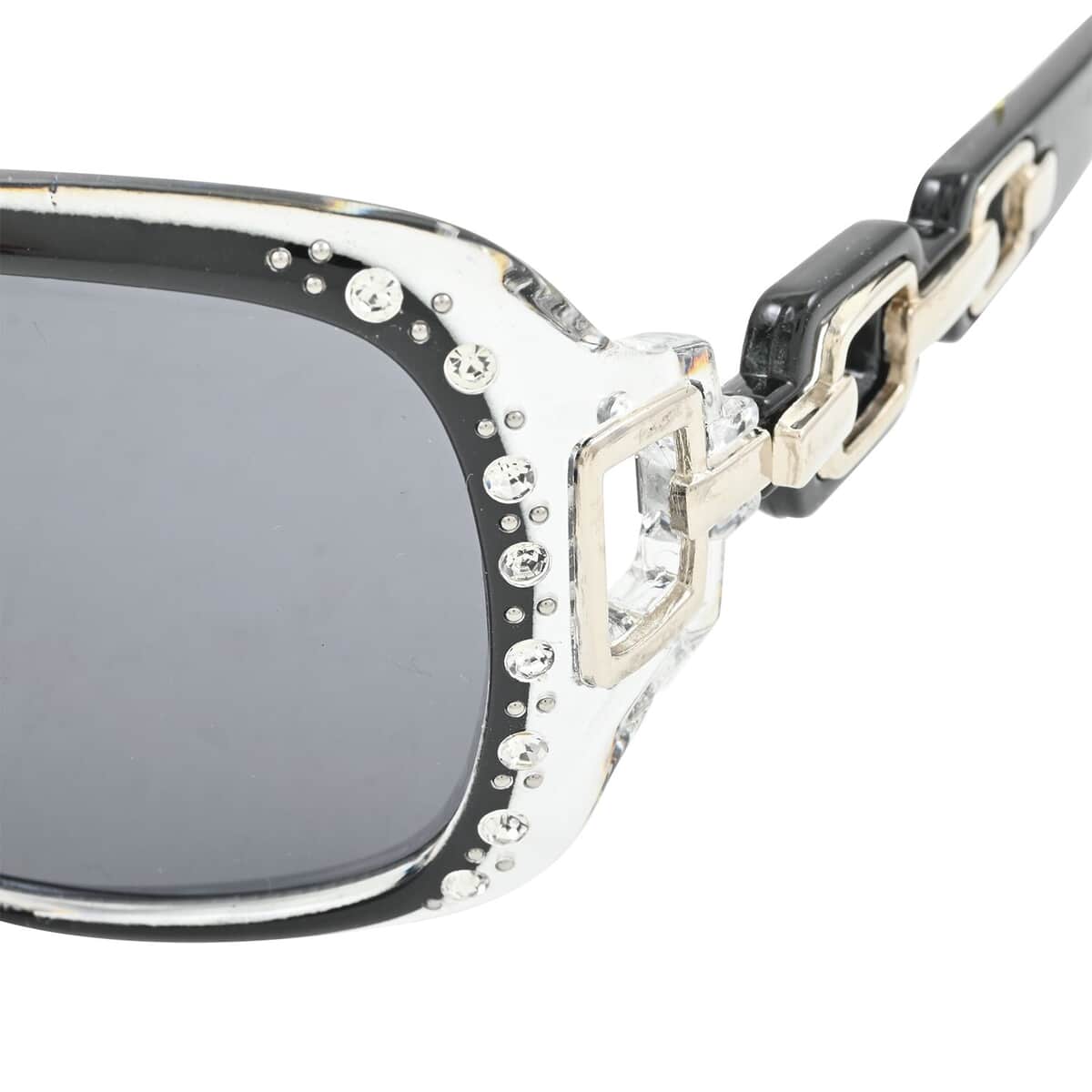 SolarX UV400 Polarized PC Women's Fashion Sunglasses with Rhinestones -Clear image number 5