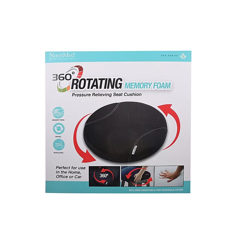 Closeout NuvoMed 360 Rotating Memory Foam Seat Cushion- Black