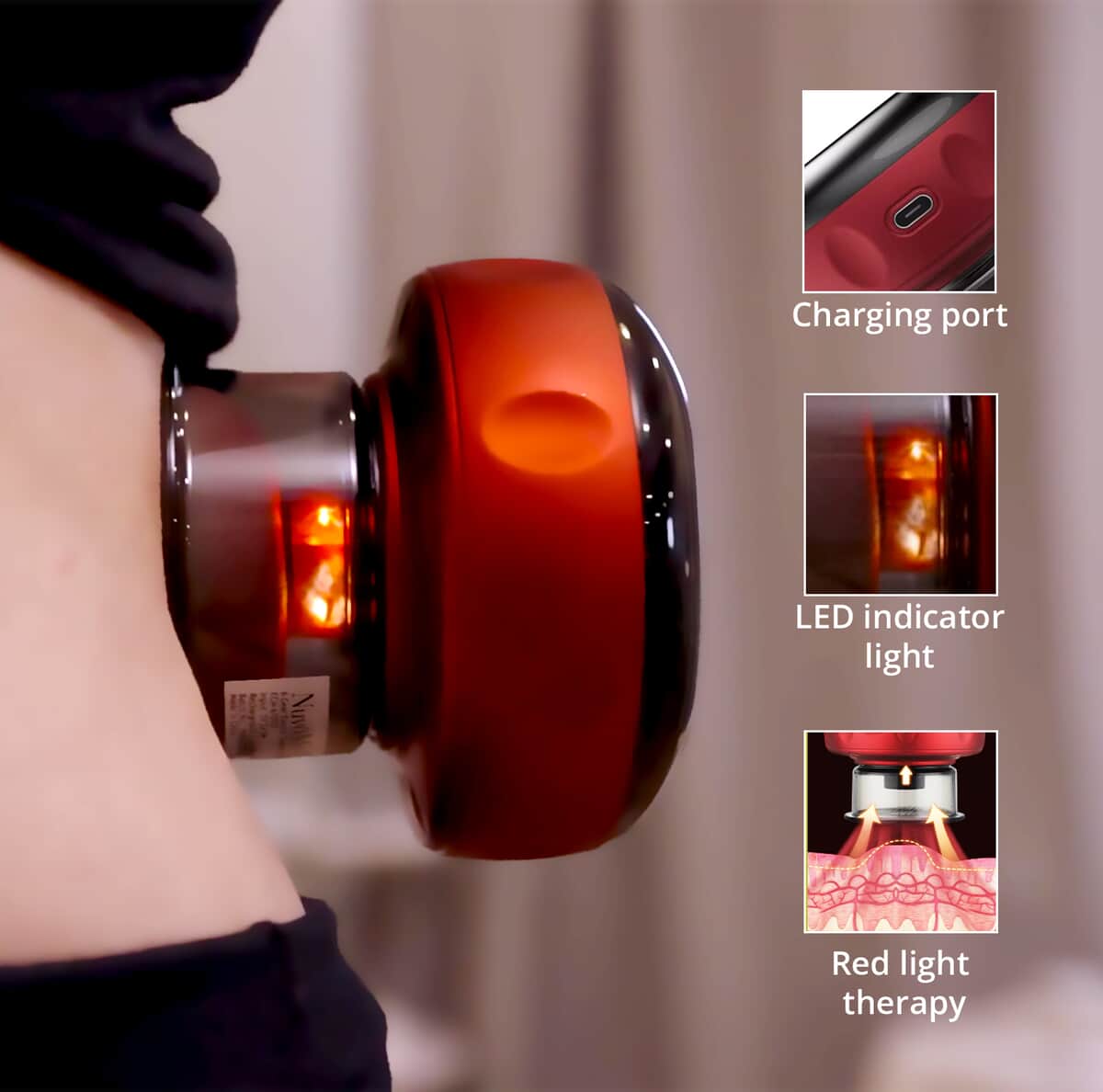 Closeout NuvoMed Red Light Electric Cupping Massager image number 3