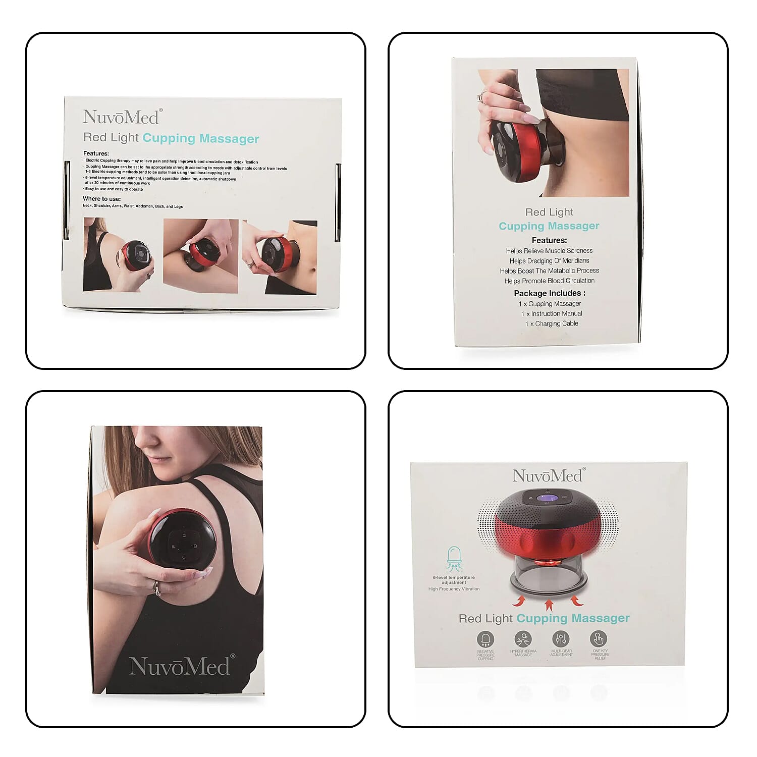 Closeout NuvoMed Red Light Electric Cupping Massager