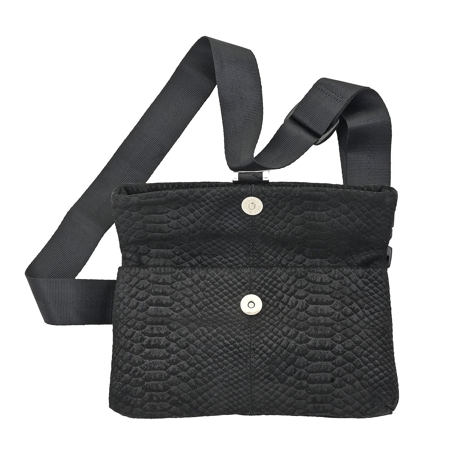 Black Python Pattern Convertible Belt Bag - Product card gallery slide 2 (9432063672575)