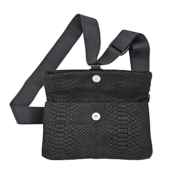 Black Python Pattern Convertible Belt Bag - Product card gallery slide 2 (10177414922553)