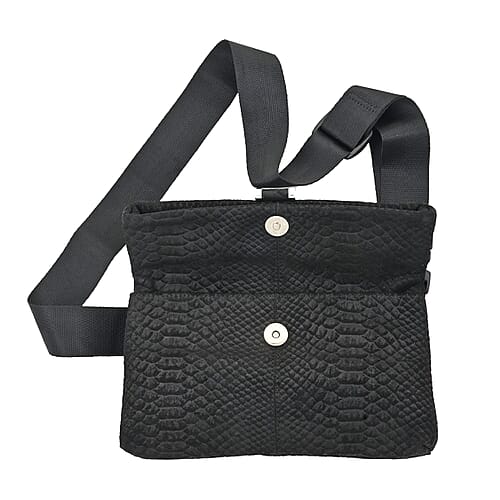Black Python Pattern Convertible Belt Bag - Product card gallery slide 2 (9432063672575)