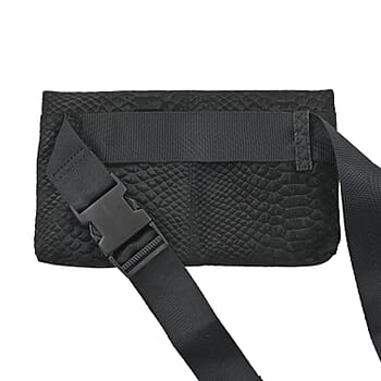 Black Python Pattern Convertible Belt Bag - Product card gallery slide 3 (10177414922553)
