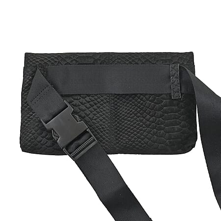 Black Python Pattern Convertible Belt Bag - Product card gallery slide 3 (10177414922553)