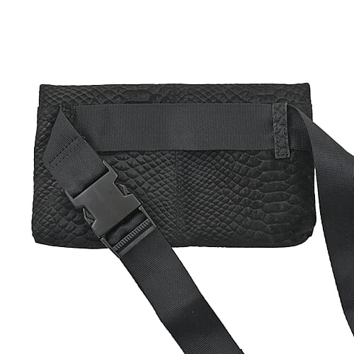 Black Python Pattern Convertible Belt Bag - Product card gallery slide 3 (9432063672575)