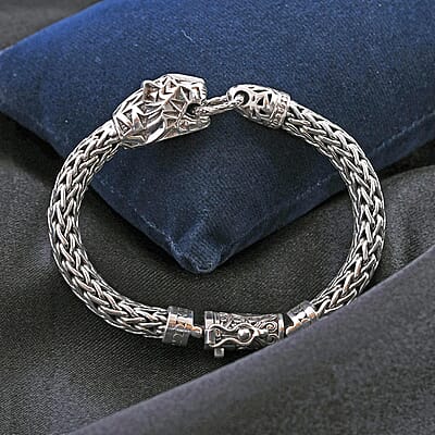 Bali Legacy Sterling Silver Jaguar Bracelet (7.50 In) 61.25 Grams