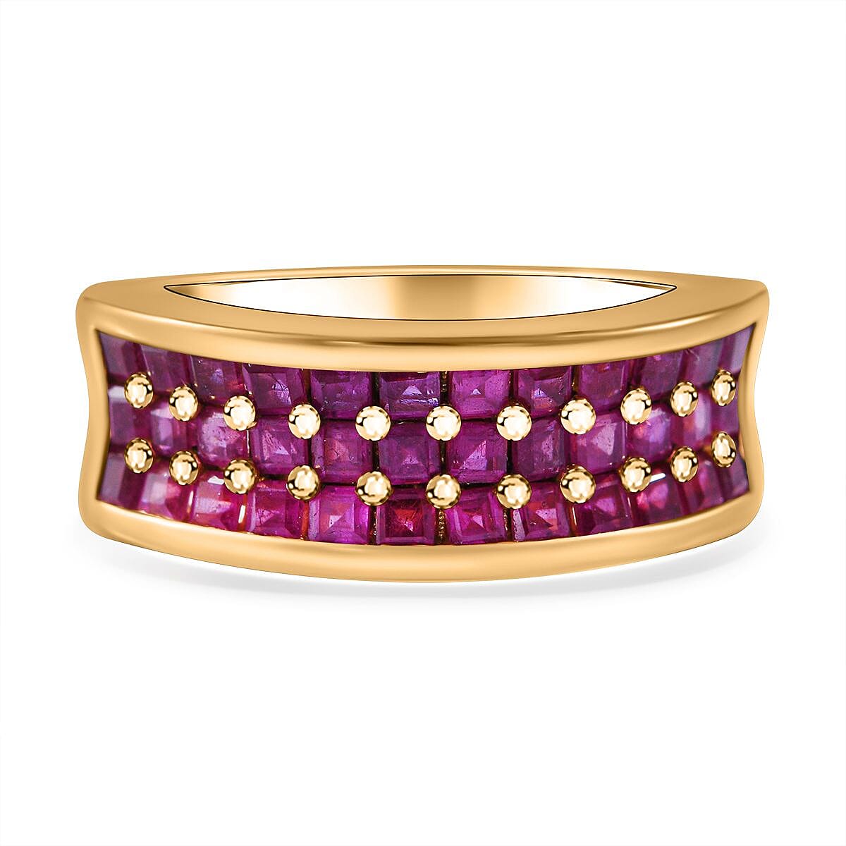African Ruby 2.52 ctw Ring in 18K Vermeil Yellow Gold Over Sterling Silver (Size 10.0)