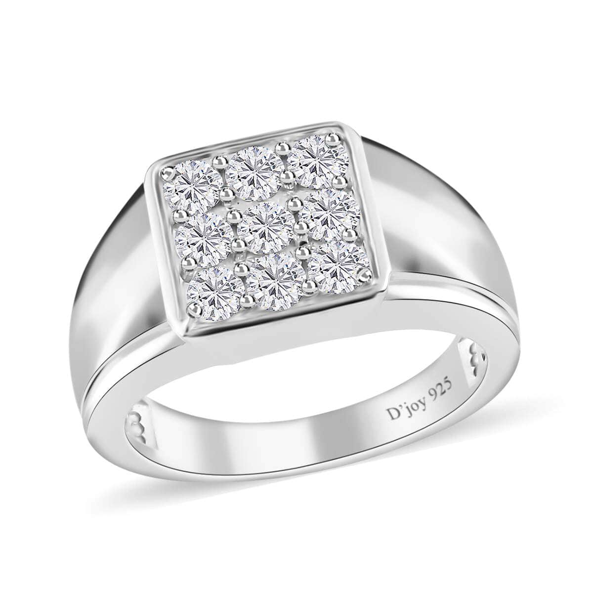 Moissanite Men's Ring in Platinum Over Sterling Silver (Size 11.0) 0.95 ctw image number 0