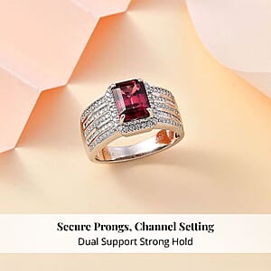 Rhapsody AAAA Ouro Fino Rubellite and E-F VS2 Diamond 3.30 ctw Ring in 950 Platinum (Size 7.0) 10.70 Grams