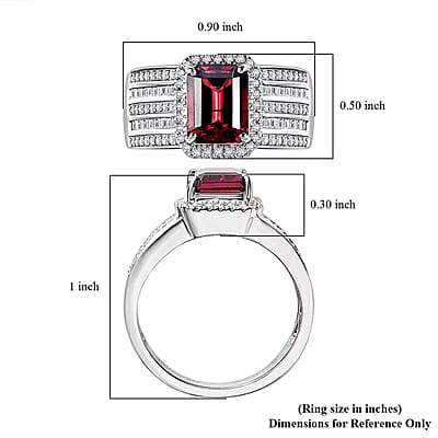 Rhapsody AAAA Ouro Fino Rubellite and E-F VS2 Diamond 3.30 ctw Ring in 950 Platinum (Size 7.0) 10.70 Grams