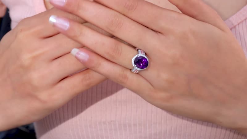 AAA Moroccan Amethyst and Multi Gemstone Ring in Platinum Over Sterling Silver (Size 10.0) 5.40 ctw