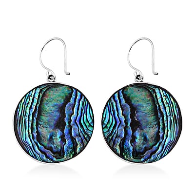 Bali Legacy Abalone Shell and Sky Blue Topaz Seahorse and Star Fish Earrings in Sterling Silver 0.30 ctw
