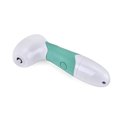 Electric Green Facial Cleansing Brush Set - Small Brush, Big Brush, Pumice Stone, Face Sponge (4 AA Batteries not Included)