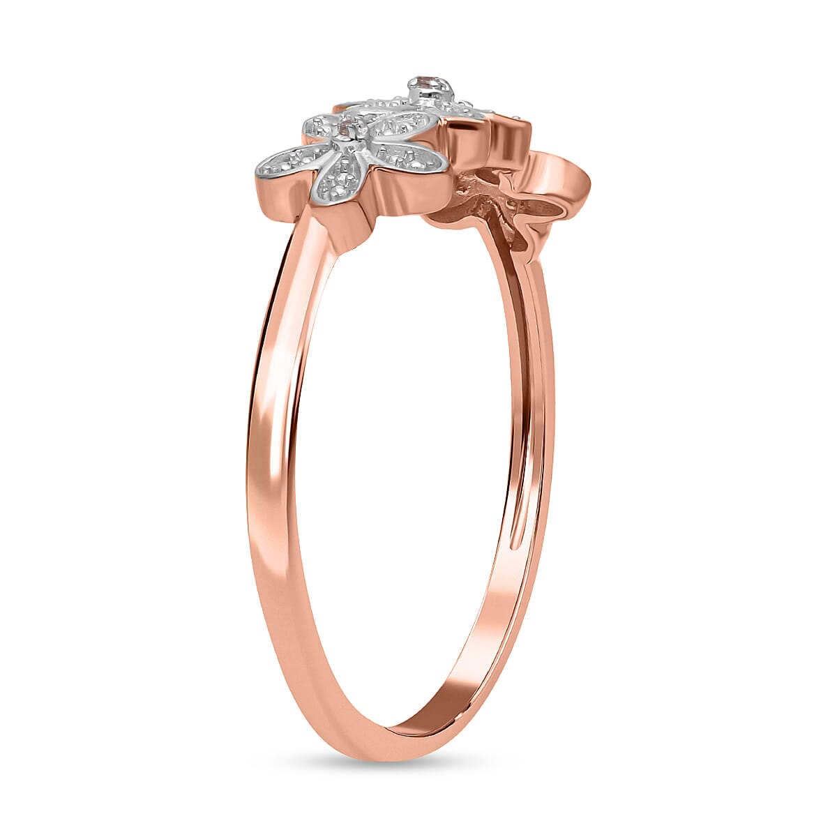 Natural Champagne Diamond Ring in Vermeil RG Over Sterling Silver (Size 5.5)