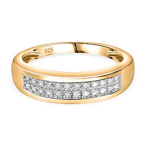 White Diamond 0.18 ctw Ring in Vermeil Yellow Gold Over Sterling Silver (Size 5.5)