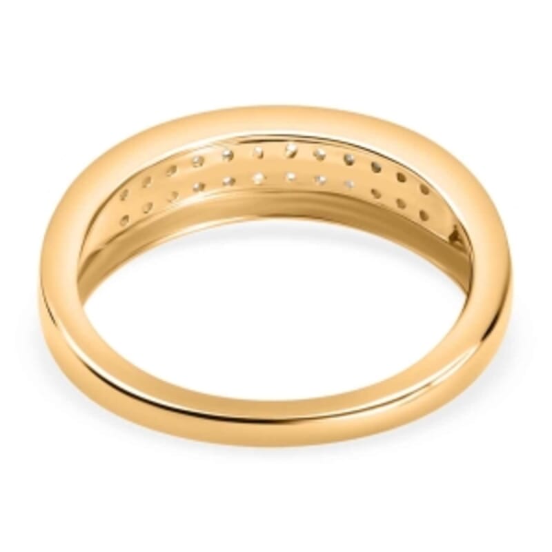 White Diamond 0.18 ctw Ring in Vermeil Yellow Gold Over Sterling Silver (Size 5.5)