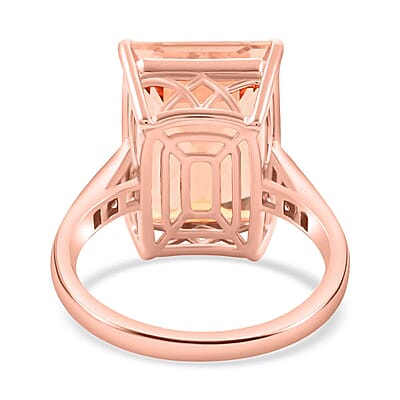 Certified & Appraised Iliana 18K Rose Gold AAA Marropino Morganite and SI Diamond Ring (Size 10.0) 5.10 Grams 12.55 ctw