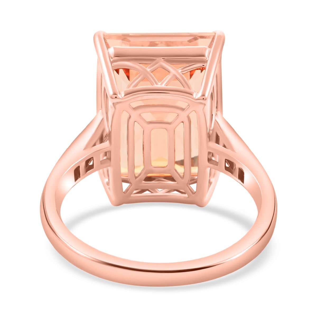 Certified & Appraised Iliana AAA Marropino Morganite and SI Diamond 12.55 ctw Ring in 18K Rose Gold (Size 7.0) 5.10 Grams image number 4