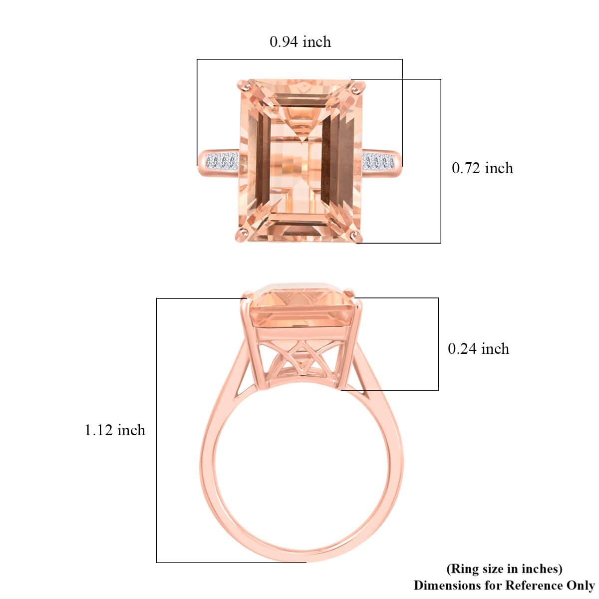 Certified & Appraised Iliana AAA Marropino Morganite and SI Diamond 12.55 ctw Ring in 18K Rose Gold (Size 8.0) 5.10 Grams image number 5