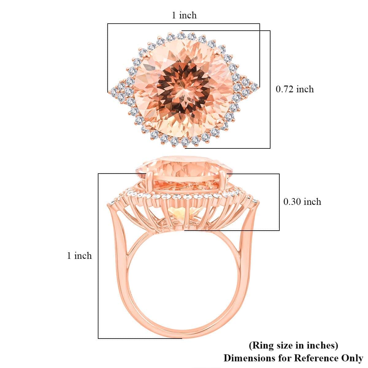 Certified & Appraised Iliana 18K Rose Gold AAA Marropino Morganite, Diamond (SI) (0.46 cts) Ring (Size 5.5) (6.30 g) 11.35 ctw image number 5