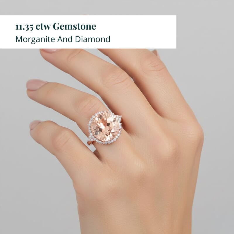 Certified & Appraised Iliana AAA Marropino Morganite and SI Diamond 11.35 ctw Ring in 18K Rose Gold (Size 6.0) 6.30 Grams