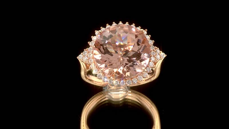 One Time Only Certified & Appraised Iliana 18K Rose Gold AAA Marropino Morganite, Diamond (SI) (0.46 cts) Ring (Size 10.0) (6.30 g) 11.35 ctw