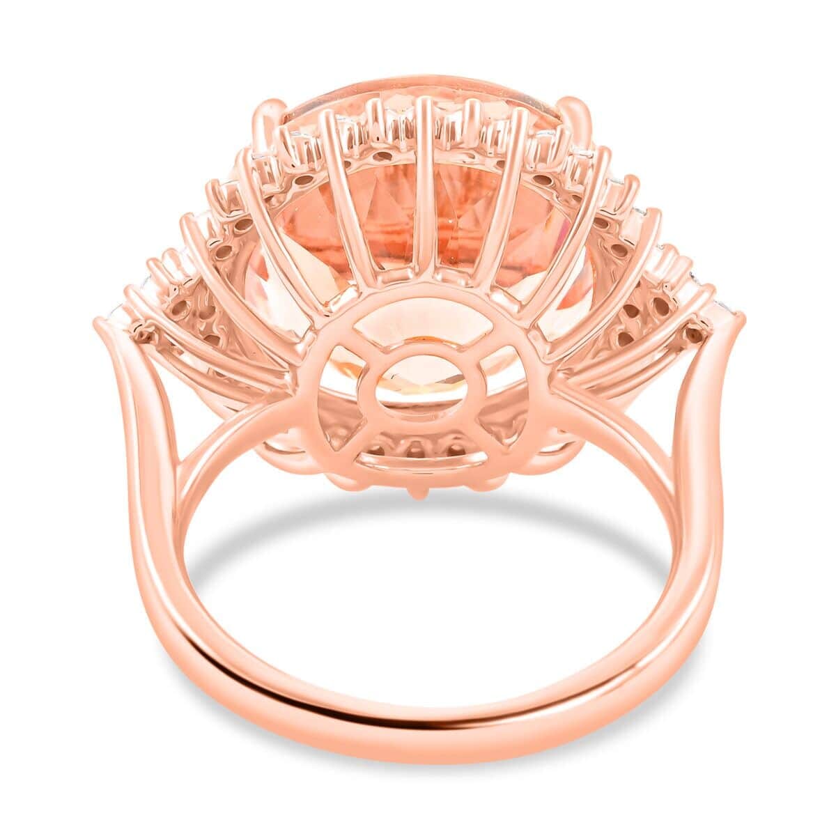 Certified & Appraised Iliana 18K Rose Gold AAA Marropino Morganite, Diamond (SI) (0.46 cts) Ring (Size 7.5) (6.30 g) 11.35 ctw image number 4