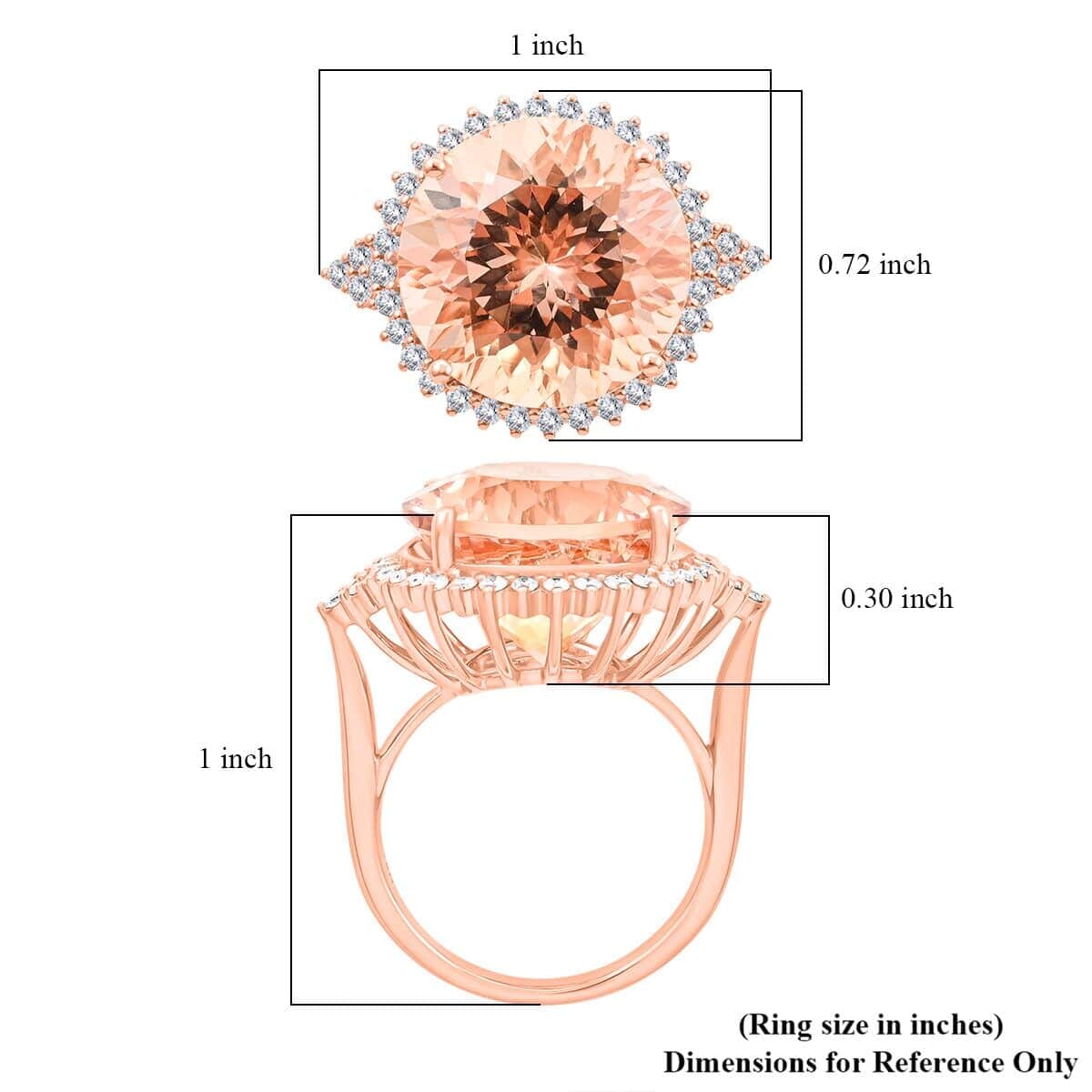 Certified & Appraised Iliana 18K Rose Gold AAA Marropino Morganite, Diamond (SI) (0.46 cts) Ring (Size 7.5) (6.30 g) 11.35 ctw image number 5