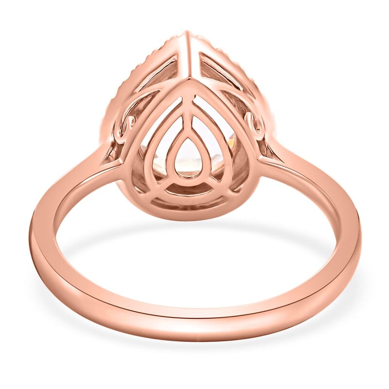 Certified & Appraised Luxoro 14K Rose Gold AAA Palmeiras Pink Morganite and I2 Diamond Halo Ring (Size 10.0) 2.20 ctw