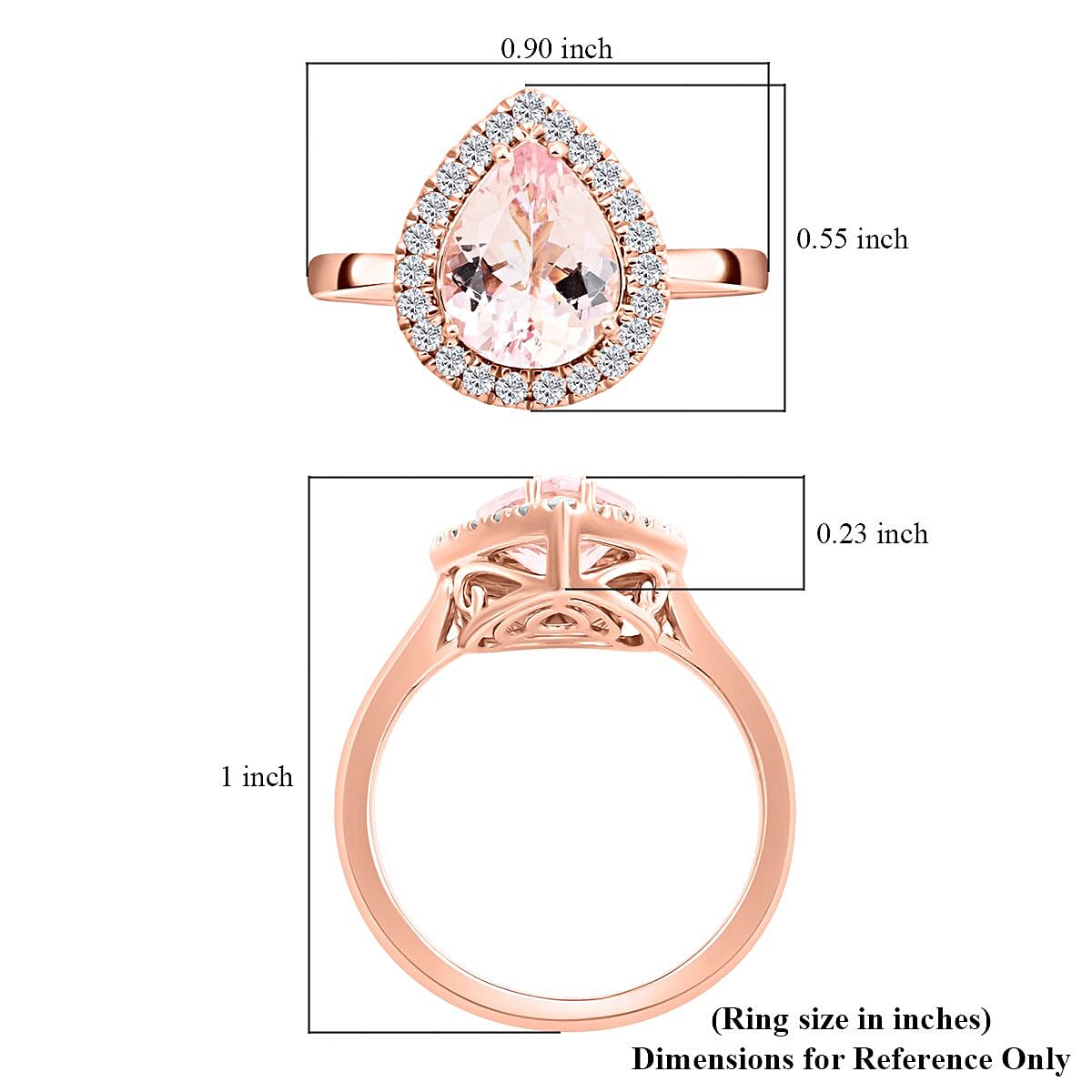 Certified & Appraised Luxoro 14K Rose Gold AAA Palmeiras Pink Morganite and I2 Diamond Halo Ring (Size 10.0) 2.20 ctw