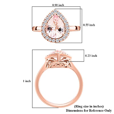 Certified & Appraised Luxoro 14K Rose Gold AAA Palmeiras Pink Morganite and I2 Diamond Halo Ring (Size 10.0) 2.20 ctw