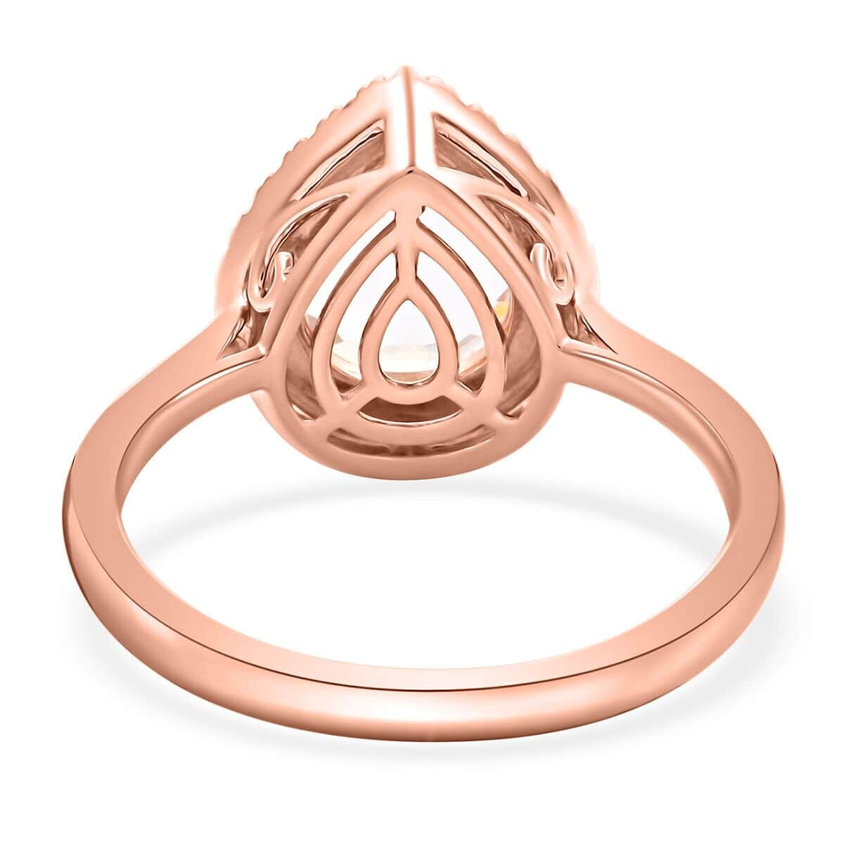 Certified & Appraised Luxoro 14K Rose Gold AAA Palmeiras Pink Morganite and I2 Diamond Halo Ring (Size 8.5) 2.20 ctw image number 4